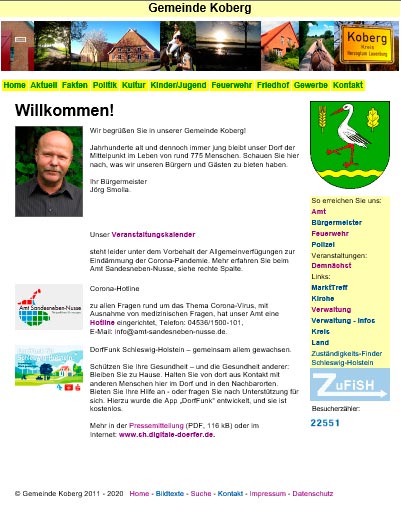 Homepage von 2011 bis 2020