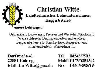 Christian Witte, Landtechnisches Lohnunternehmen, 